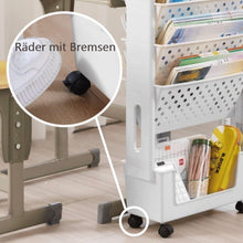 Lade das Bild in den Galerie-Viewer, Creliv Bücherregal Rollregal, Schulanfang, Lernpartner für Arbeitzimmer & Garderobe, Leichtes Bewegen, flexible Anordnung