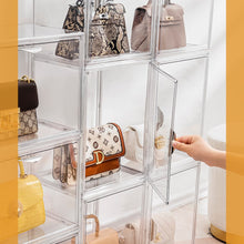 Lade das Bild in den Galerie-Viewer, Creliv Vitrine Stapelbar für Garderobe, Transparent Acryl Schaukasten mit Tür (1-St., 36x27x22cm) für Tasche, Schuhe, Figuren, Modelle
