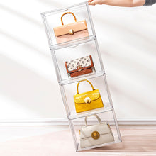 Lade das Bild in den Galerie-Viewer, Creliv Vitrine Stapelbar für Garderobe, Transparent Acryl Schaukasten mit Tür (1-St., 36x27x22cm) für Tasche, Schuhe, Figuren, Modelle