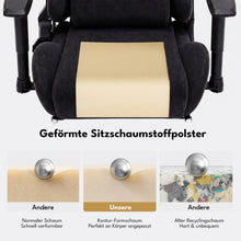Lade das Bild in den Galerie-Viewer, Ergonomischer XXL-Gaming-Stuhl aus schwarzem Samt mit Massagefunktion und Fußstütze