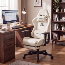 Lade das Bild in den Galerie-Viewer, Ergonomischer XXL-Gaming-Stuhl aus schwarzem Samt mit Massagefunktion und Fußstütze