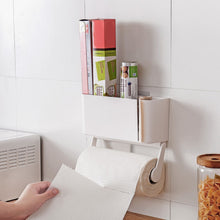Lade das Bild in den Galerie-Viewer, CRELIV Küchenrollenhalter für Küche » Selbstklebend, Küchenaufbewahrung mit 2x Aufbewahrungsfäche