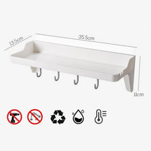 Lade das Bild in den Galerie-Viewer, CRELIV Duschablage mit 4 Haken für BADEZIMMER oder KÜCHE, Schnelle Montage. OHNE Bohren