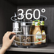 Lade das Bild in den Galerie-Viewer, CRELIV Gewürzregal Drehbar, 30cm bis zu 4 Fächer Unterteilt, Organizer für Küche Aufbewahrung