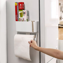Lade das Bild in den Galerie-Viewer, CRELIV Küchenrollenhalter, Magnetischer Rollenhalter für Küche, Küchenpapierhalter mit 2x Aufbewahrungsfäche, starke Magnetkraft, ideal für Kühlschrank