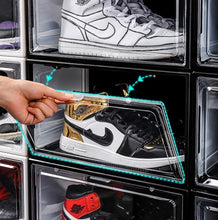 Lade das Bild in den Galerie-Viewer, CRELIV Schuhbox (ab 2 Stück), hochwertige Schuhkiste, Schuhaufbewahrung als idealer Ersatz von Schuhschrank, Stapelbox mit magnetischer Seitenöffnung für Garderobe, für Schuhe bis Größe 48