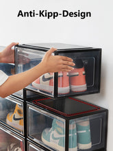 Lade das Bild in den Galerie-Viewer, CRELIV Schuhbox (ab 2 Stück), hochwertige Schuhkiste, Schuhaufbewahrung als idealer Ersatz von Schuhschrank, Stapelbox mit magnetischer Seitenöffnung für Garderobe, für Schuhe bis Größe 48