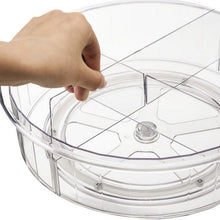 Lade das Bild in den Galerie-Viewer, CRELIV Gewürzregal Drehbar, 30cm bis zu 4 Fächer Unterteilt, Organizer für Küche Aufbewahrung