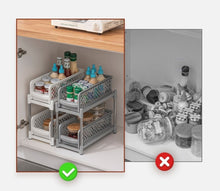 Lade das Bild in den Galerie-Viewer, CRELIV Aufbewahrungskorb, Schubladenregal, Schubladen Push-Pull-Regale mit 2 Körben für Badezimmer & Küche Aufbewahrung