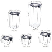 Lade das Bild in den Galerie-Viewer, CRELIV Vorratsdose 6 Stück für KÜCHE, Aufbewahrungsbox aus Plastik mit Deckel, Luftdicht & Stapelbar, BPA Frei, schön Geschenkbox verpackt, 1 Packung, 6-tlg., Kühlschrank geeignet