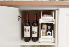 Lade das Bild in den Galerie-Viewer, CRELIV Aufbewahrungskorb, Schubladenregal, Schubladen Push-Pull-Regale mit 2 Körben für Badezimmer & Küche Aufbewahrung