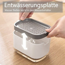 Lade das Bild in den Galerie-Viewer, CRELIV Spülmittelspender für Küche Aufbewahrung, 2-in-1 Dosierspender mit Schwammhalter (1-tlg), Einhand-Bedienung durch das ''DRÜCKEN & PUMPEN'' Design