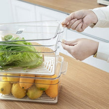 Lade das Bild in den Galerie-Viewer, CRELIV Korbeinsatz Kühlschrank Organizer mit Deckel für Küche Aufbewahrung, 4er-Set, schön Geschenkbox verpackt, BPA Frei