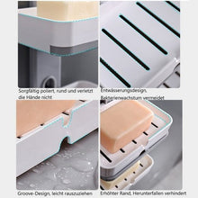 Lade das Bild in den Galerie-Viewer, CRELIV Seifenschale (Doppelschicht) für BADEZIMMER oder KÜCHE, mit Schubladen-Tropfschale, Wasser fällt in der Unterplatte, OHNE Bohren Seifenablage mit Hacke, OHNE Bohren