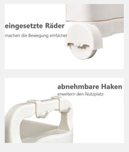 Lade das Bild in den Galerie-Viewer, CRELIV Regal für KÜCHE oder BADEZIMMER, Regalwagen mit 3 Etagen und 4 Haken, platzsparend Ordnungswagen