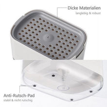 Lade das Bild in den Galerie-Viewer, CRELIV Spülmittelspender für Küche Aufbewahrung, 2-in-1 Dosierspender mit Schwammhalter (1-tlg), Einhand-Bedienung durch das ''DRÜCKEN & PUMPEN'' Design