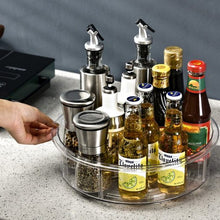 Lade das Bild in den Galerie-Viewer, CRELIV Gewürzregal Drehbar, 30cm bis zu 4 Fächer Unterteilt, Organizer für Küche Aufbewahrung