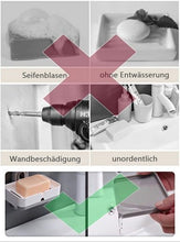 Lade das Bild in den Galerie-Viewer, CRELIV Seifenschale (Doppelschicht) für BADEZIMMER oder KÜCHE, mit Schubladen-Tropfschale, Wasser fällt in der Unterplatte, OHNE Bohren Seifenablage mit Hacke, OHNE Bohren