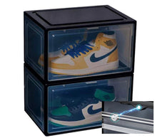 Lade das Bild in den Galerie-Viewer, CRELIV Schuhbox (ab 2 Stück), hochwertige Schuhkiste, Schuhaufbewahrung als idealer Ersatz von Schuhschrank, Stapelbox mit magnetischer Seitenöffnung für Garderobe, für Schuhe bis Größe 48