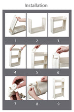 Lade das Bild in den Galerie-Viewer, CRELIV Regal für KÜCHE oder BADEZIMMER, Regalwagen mit 3 Etagen und 4 Haken, platzsparend Ordnungswagen