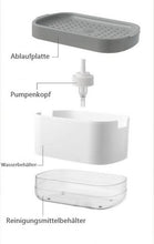 Lade das Bild in den Galerie-Viewer, CRELIV Spülmittelspender für Küche Aufbewahrung, 2-in-1 Dosierspender mit Schwammhalter (1-tlg), Einhand-Bedienung durch das ''DRÜCKEN & PUMPEN'' Design