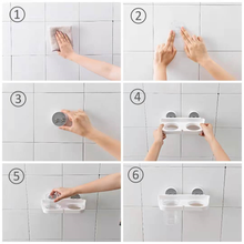 Lade das Bild in den Galerie-Viewer, CRELIV Haartrockner Ständer für BADEZIMMER, Haartrockner Halterung mit Kabelhalter, Fönhalter mit einem Mundbecher an der Wand. OHNE Bohren