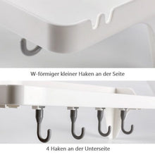 Lade das Bild in den Galerie-Viewer, CRELIV Duschablage mit 4 Haken für BADEZIMMER oder KÜCHE, Schnelle Montage. OHNE Bohren