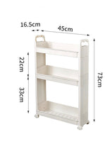 Lade das Bild in den Galerie-Viewer, CRELIV Regal für KÜCHE oder BADEZIMMER, Regalwagen mit 3 Etagen und 4 Haken, platzsparend Ordnungswagen