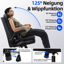 Lade das Bild in den Galerie-Viewer, CRELIV Bürostuhl ergonomisch, Lendenkissen, 125° Wippfunktion, höhenverstellbar, 360° drehbar
