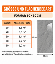 Lade das Bild in den Galerie-Viewer, CRELIV Fliesenaufkleber Klebefliesen Marmoroptik 60 × 30 cm, 10 Stück, selbstklebend, wasserfest und ölabweisend, für Küche und Bad
