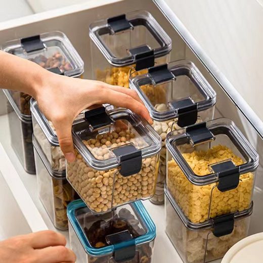 CRELIV Vorratsdose 6 Stück für KÜCHE, Aufbewahrungsbox aus Plastik mit